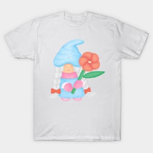 Cute gnome brings big flower T-Shirt